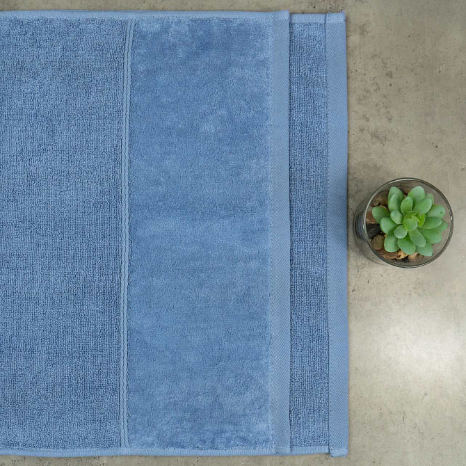 Набор полотенец велюр/махра 2шт GM Textile 50x90см, 70x140см Премиум качества Milado 550г/м2 (Синий) Сумы - изображение 3