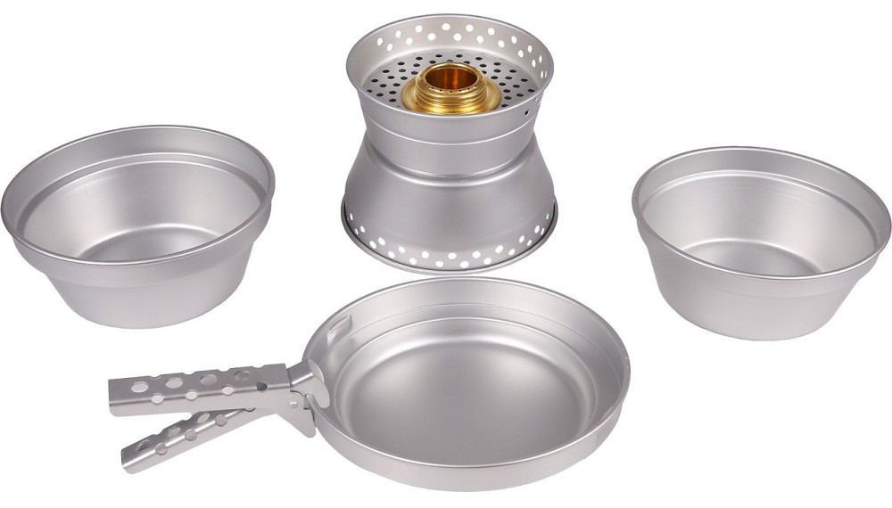 Туристичний Набір Посуд 1.4 л і 0.95 літрів з пальником Mil-Tec від Sturm (14660000) Анодований алюміній Нововолинськ - фото 2