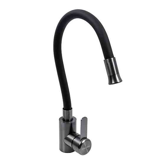 KF62 гнучкий змішувач VALESO (чорний гусак, PVD чорний корпус) Коломыя