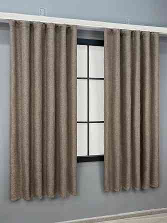 Комплект коротких штор VR-Textil Лен ELEMENTA № 1864шСеро-коричневый 140х170см 2 шт (35-0441) Киев