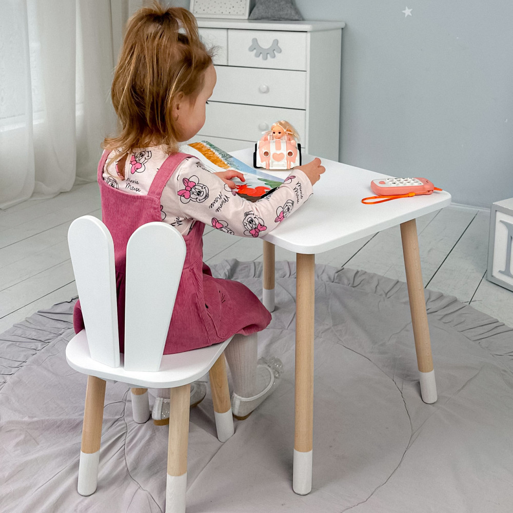 Дитячий стіл і стілець "Кролик", білий Київ - фото 7