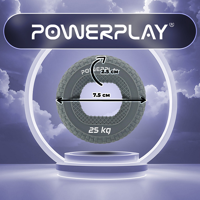Еспандер кистьовий силіконовий PowerPlay PP-4333 Hand Grip Large 25 кг. Сірий Каменское - изображение 8