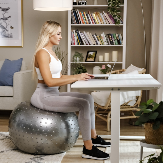 Фітбол масажний Hop-Sport 65см сріблястий + насос Київ