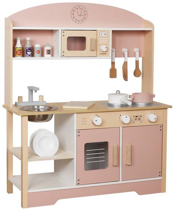 Дитяча дерев'яна ігрова кухня AVKO Парма Pink (40012573) для дітей Київ - фото 1