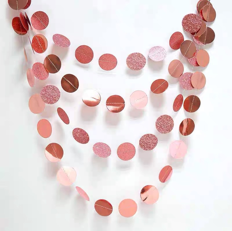 Гирлянда Кружки на нитке 4 м на 5 см розовое золото Киев - изображение 4