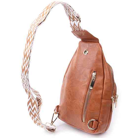 Невелика жіноча сумка з однією лямкою через плече з гладкої екошкіри Рудий (Vintage) Київ