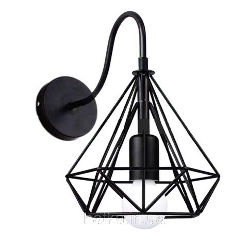 Бра на один плафон VALESO B-TY01A Лофт чорний E27 Київ - фото 1