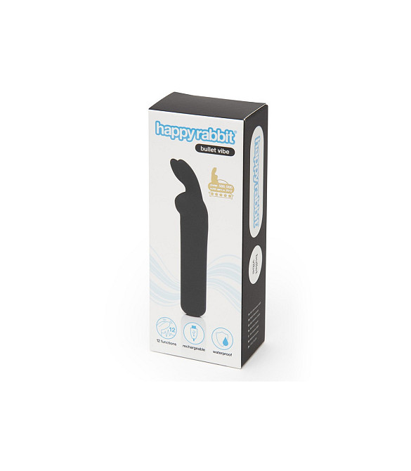 Мини вибратор Happy Rabbit Rechargeable Bullet BLACK Sex Aura Киев - изображение 4