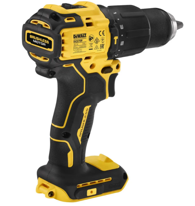 Дриль-шуруповерт акумуляторна безщіткова ударна DeWALT DCD709N: 65 Нм, без акб 18 В XR Li-lon, 2 швидкості Київ - фото 2