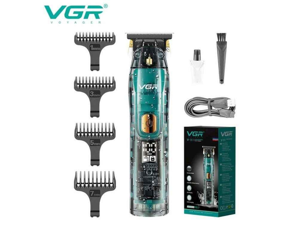 Тример 5Вт Акумулятор VGR V-961, Professional, 4 насадки, LED Display ТМ VGR Київ - фото 1