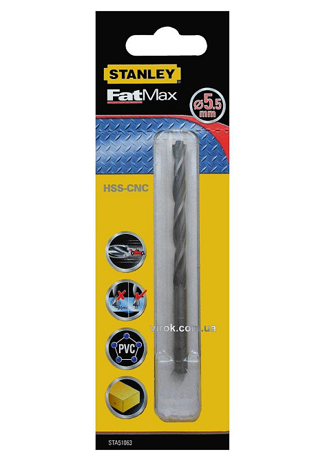 Свердло універсальне швидкісне STANLEY : Ø= 5,5 мм. (метал/дерево/пластик) Одеса - фото 1