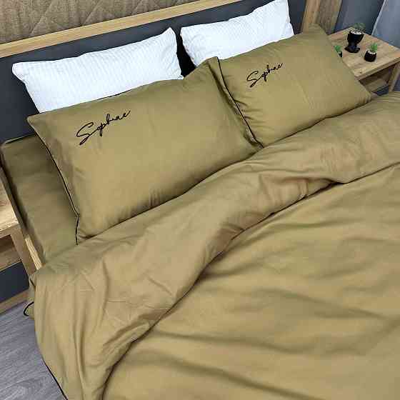 Комплект постільної білизни Сатин, Двоспальний 180х220 Шамуа (88-135) Київ