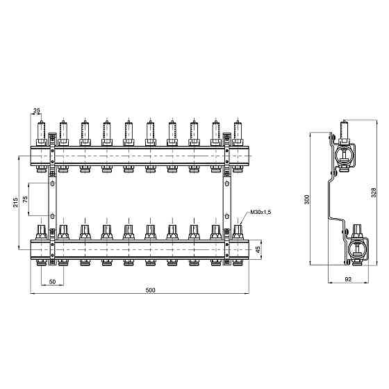 Колектор із витратами Thermo Alliance Forte 1" 10 виходів SF001W10 Київ