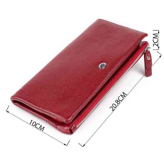 Кошелек-клатч из кожи с карманом для мобильного ST Leather 19311 Бордовый Киев