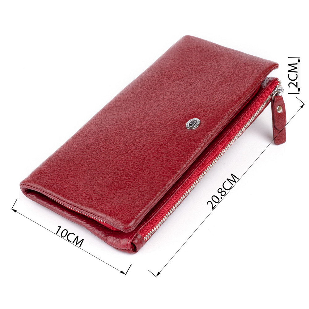 Кошелек-клатч из кожи с карманом для мобильного ST Leather 19311 Бордовый Киев - изображение 3