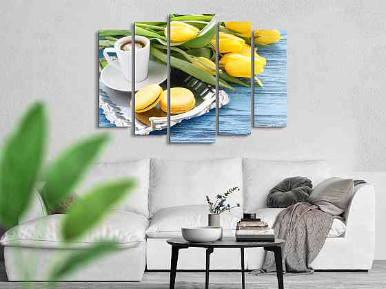 Модульна картина Квіти Сніданок Art-335_5 ( 80х118см ) Київ