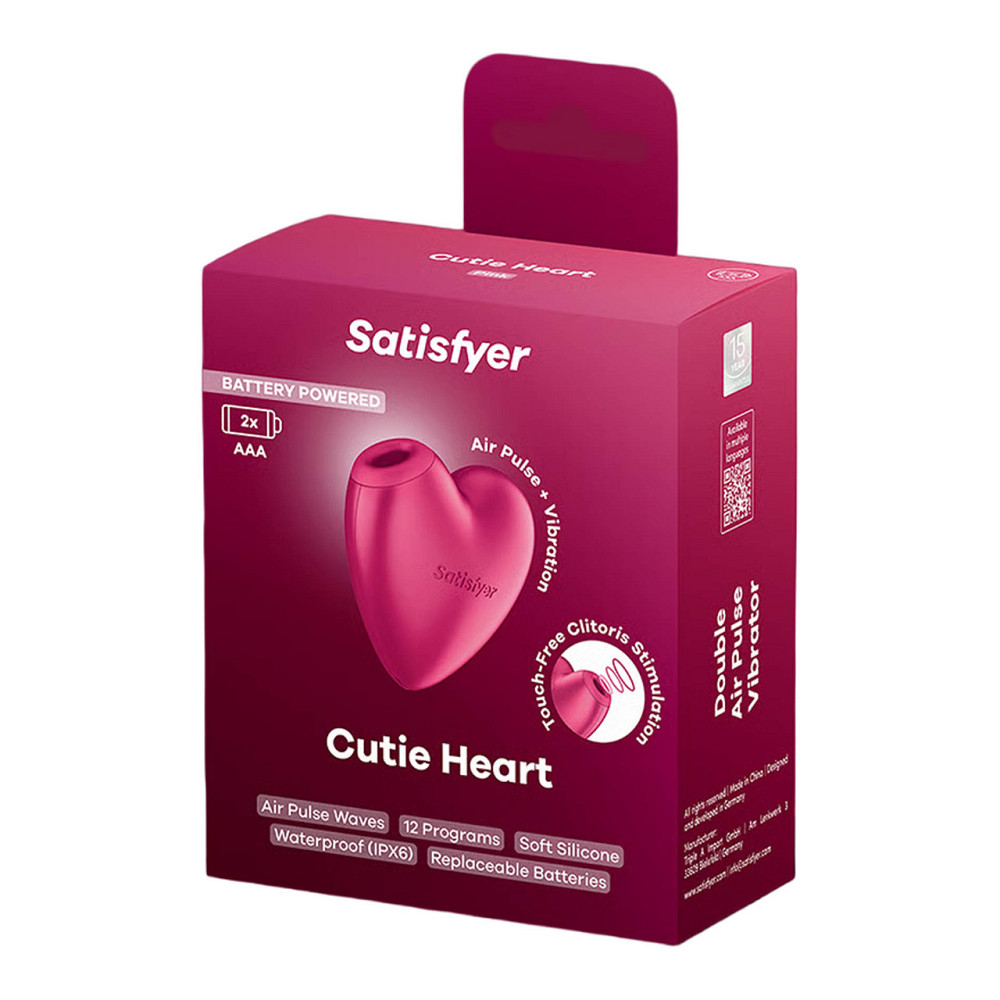 Розовый компактный стимулятор-сердце с Air Pulse и вибрацией Satisfyer Cutie Heart, 8 см Sex Aura Киев - изображение 1