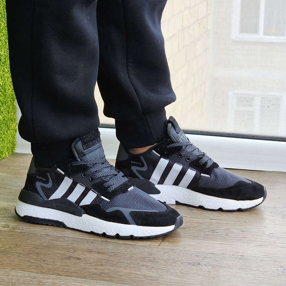 Кроссовки Мужские Adidas Jogger Чёрные Адидас Беговые (размеры: 41,42,43,44,45) Видео Обзор Днепр - изображение 4