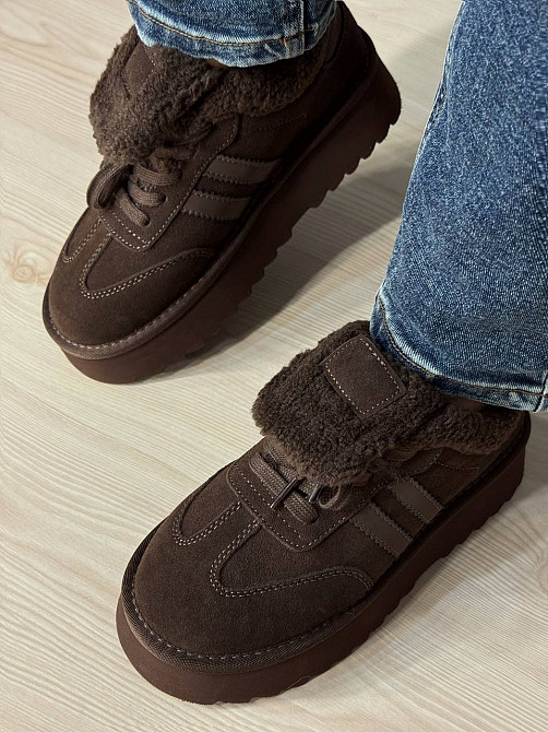 Ботинки женские Hengji 009-7 угги замшевые на меху коричневые, 38, 24 см Киев - изображение 9