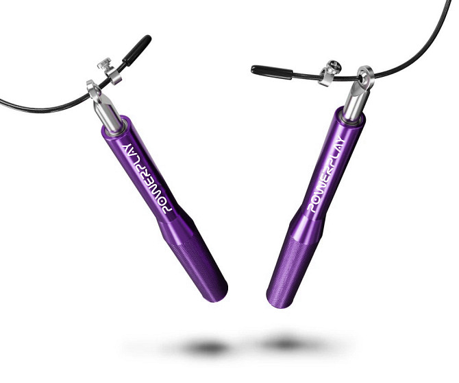 Скакалка швидкісна на підшипниках алюмінієва PowerPlay 4207 Elite Jump Rope Фіолетова (3m.) Каменское - изображение 2