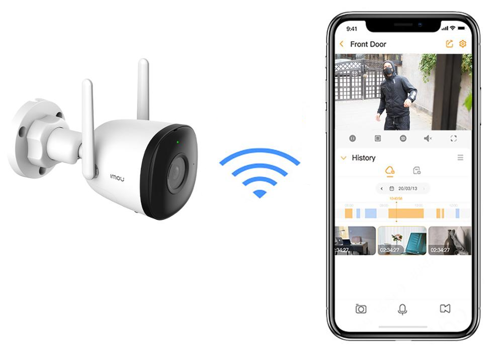 Вулична Wi-Fi відеокамера Imou Dahua Bullet 2E 4Мп – IP66, Smart охорона, нічне бачення, детекція руху Київ - фото 4