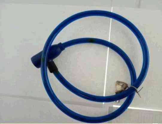 Замок на колесо (трос) (з ключем) (синій) 10mm Мукачево