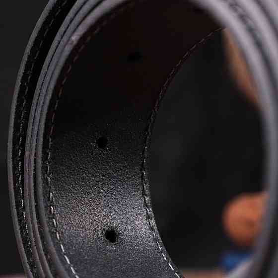 Чоловічий ремінь під джинси з класичною пряжкою з натуральної шкіри GRANDE PELLE 20803 Чорний Київ