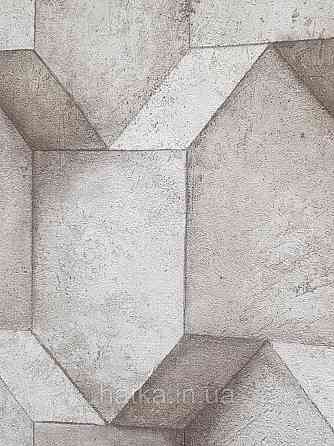 Обои виниловые на флизелине AS creation The Bos 0.53х10 геометрия фигуры структурные бежевые серые 3д Киев