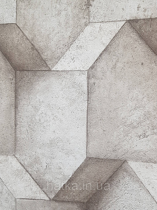 Обои виниловые на флизелине AS creation The Bos 0.53х10 геометрия фигуры структурные бежевые серые 3д Киев - изображение 3