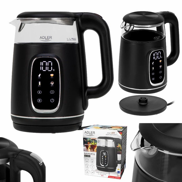 Электрочайник Adler AD 1305 2200Вт 1.7Л Black Silver EC-94 Львов - изображение 6