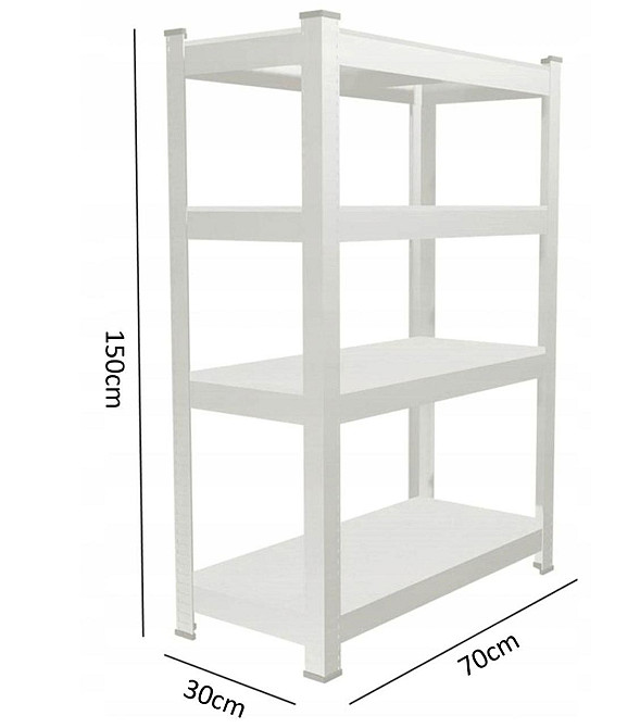 Стеллаж металлический 150x70x30 4 полки (черный) Киев - изображение 1