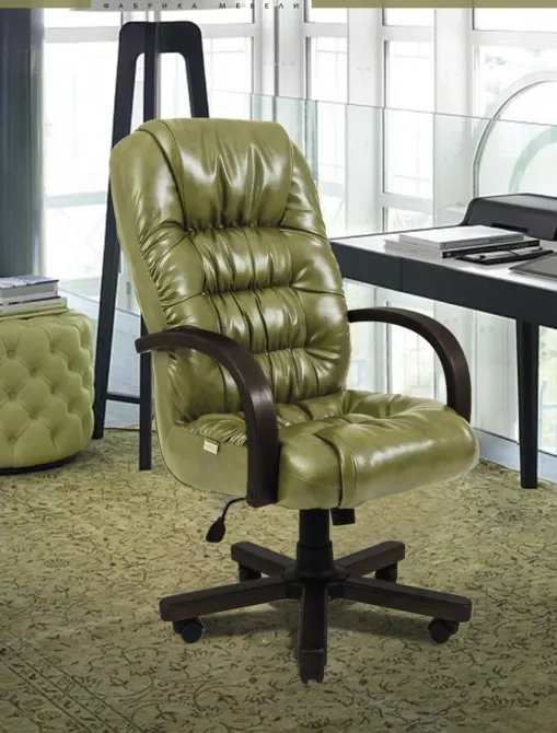 Офісне Крісло Керівника Richman Richard Madras Olive Wood Venge М3 MultiBlock Оливковий Київ - фото 4
