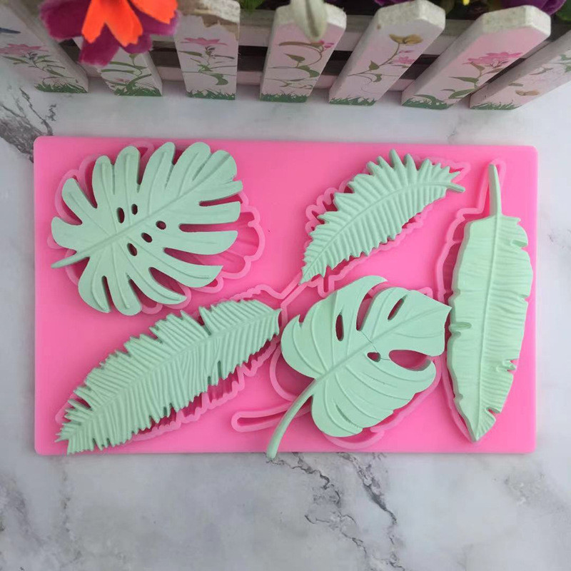 Молд силиконовый Листья 195 на 122 мм розовый Киев - изображение 6