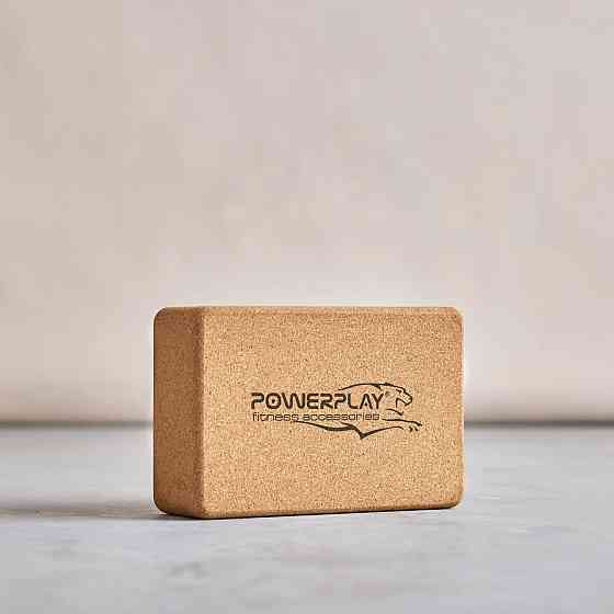 Блок для йоги PowerPlay PP_4006 з пробкового дерева Cork Yoga Block (1шт.) Луцьк