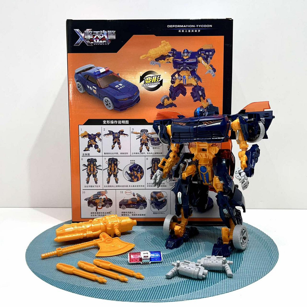 Робот-трансформер машинка 24см з аксесуарами Оранжево-чорний (JJ707A-B-C) Чернігів - фото 1