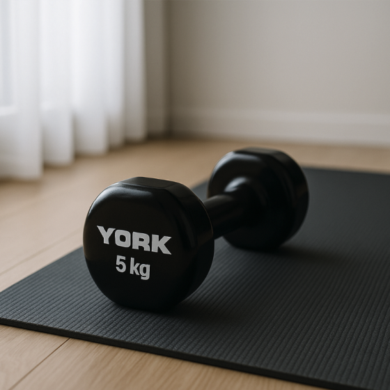 Гантелі для фітнесу вінілові круглі York Fitness 2х5кг чорний Киев