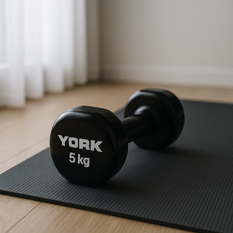Гантелі для фітнесу вінілові круглі York Fitness 2х5кг чорний Киев - изображение 3