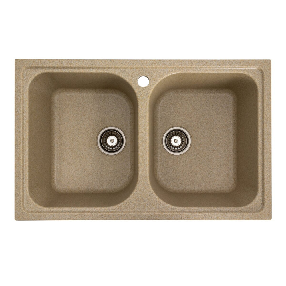 PLATINUM Гранітна мийка для кухні Platinum 7950 Equatoria матовий Бежевий Київ - фото 1