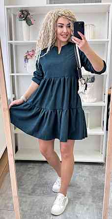 Женское базовое повседневное платье микро вельвет пляшка, 46/48 Одесса