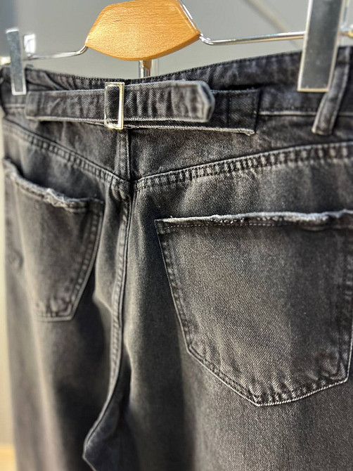 Джинсы женские Q-4 3013 Skaiter багги свободные оверсайз швы на коленях затяжка на талии черные, черный, 28, 28, 72 см, 107 см Киев - изображение 2