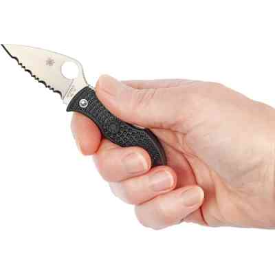 Нож Spyderco Manbug Lightweight Leaf Serrated Black (MBKLFS) Винница