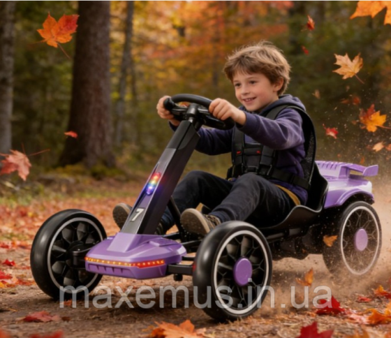 Детский электрокарт Spoko SPV19 12V 4.5Ah сиреневый с пультом управления / карт на аккумуляторе для детей Мостиска