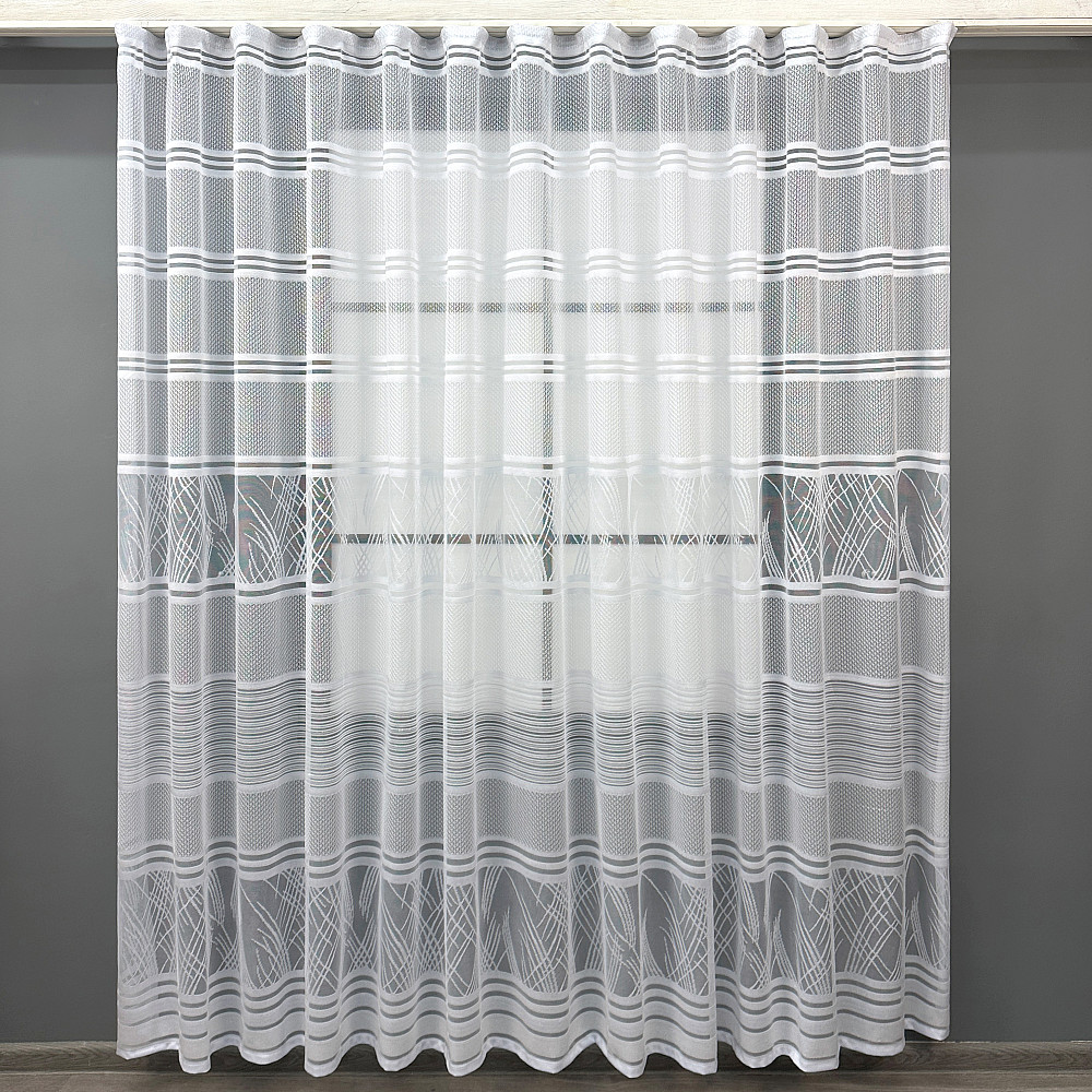 Короткий тюль жакард, висотою 2м, колір білий 1942т Київ - фото 6