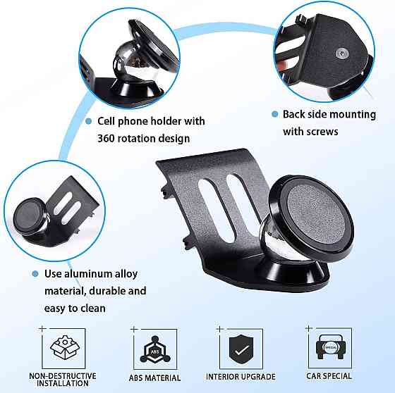 Автомобільний тримач для телефону на панель приладів для Fiat 500 (2010–2015), з алюмінієвого сплаву, на вентиляційну решітку Київ