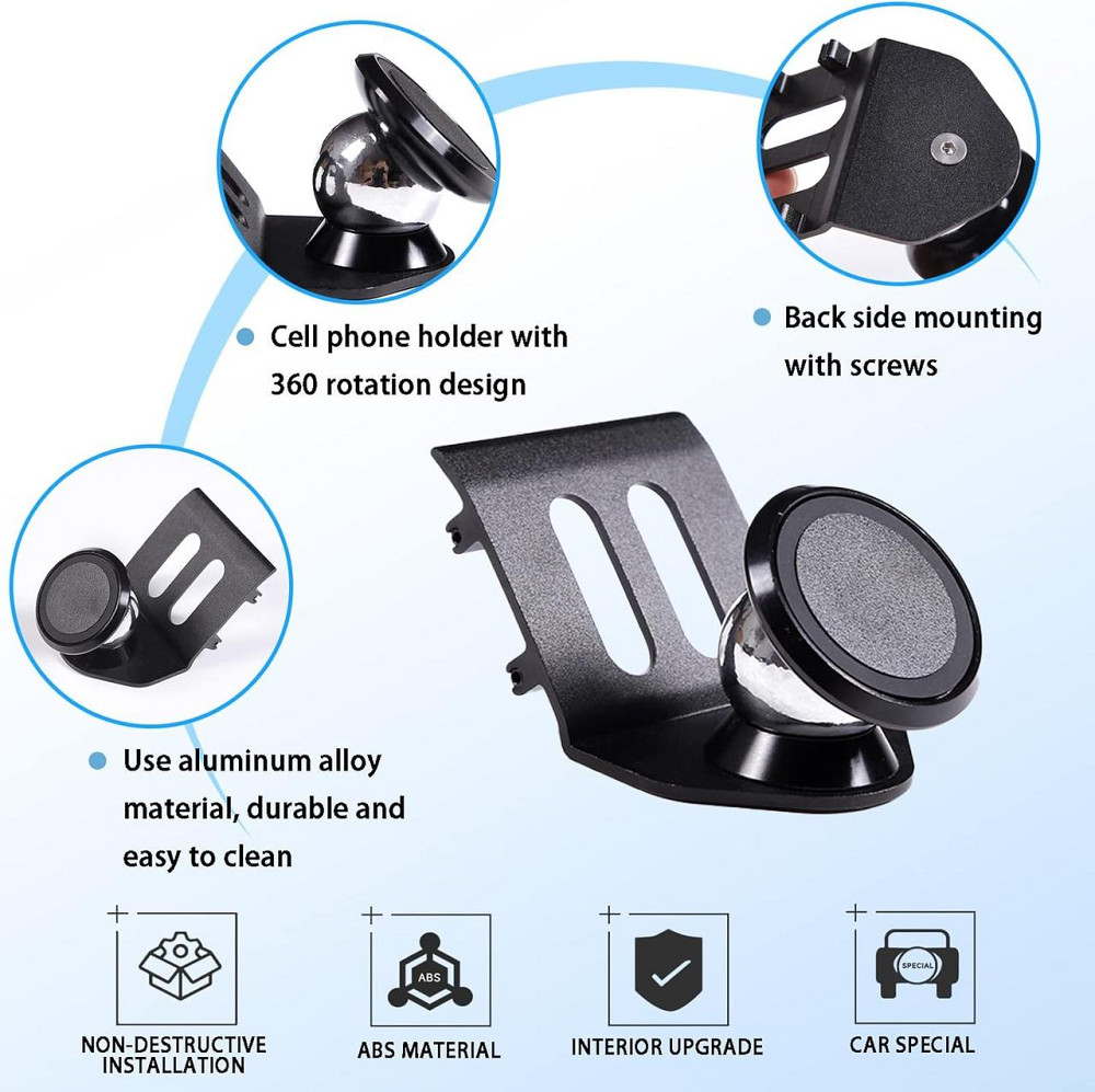Автомобільний тримач для телефону на панель приладів для Fiat 500 (2010–2015), з алюмінієвого сплаву, на вентиляційну решітку Київ - фото 6