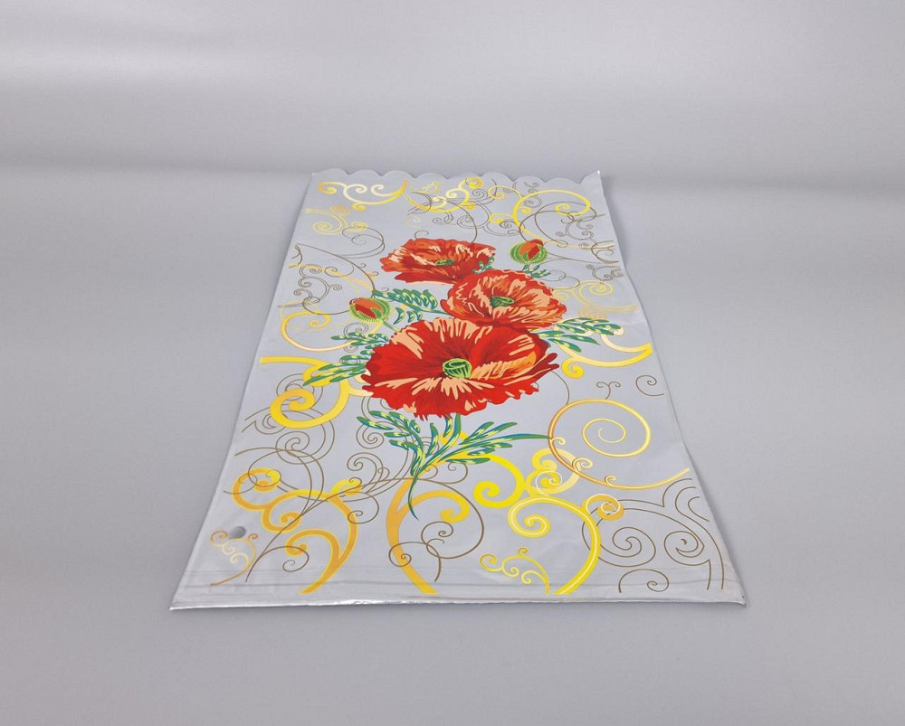 Пакет із малюнком для пакування подарунків (30*50) No435 (1) фольгований (ажурний) "Макі" (100 шт) Харків - фото 1