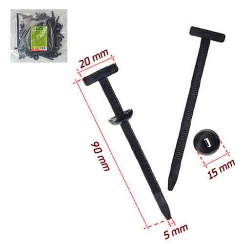 Пластиковий хомут з кріпленням Alloid 20х90 мм, 100 шт, чорний Харків