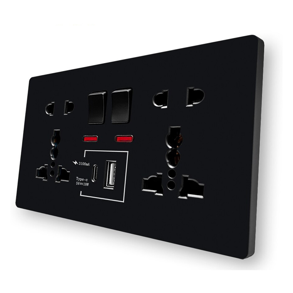 Універсальна розетка Delviz з кнопками живлення, індикаторами, USB-A і USB-C | Сумісна з вилками США, ЄС, Британії та Азії Миколаїв - фото 2