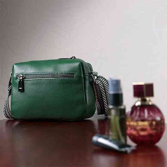 Сумка на одне відділення для стильних жінок із натуральної шкіри Vintage 22603 Зелена Київ