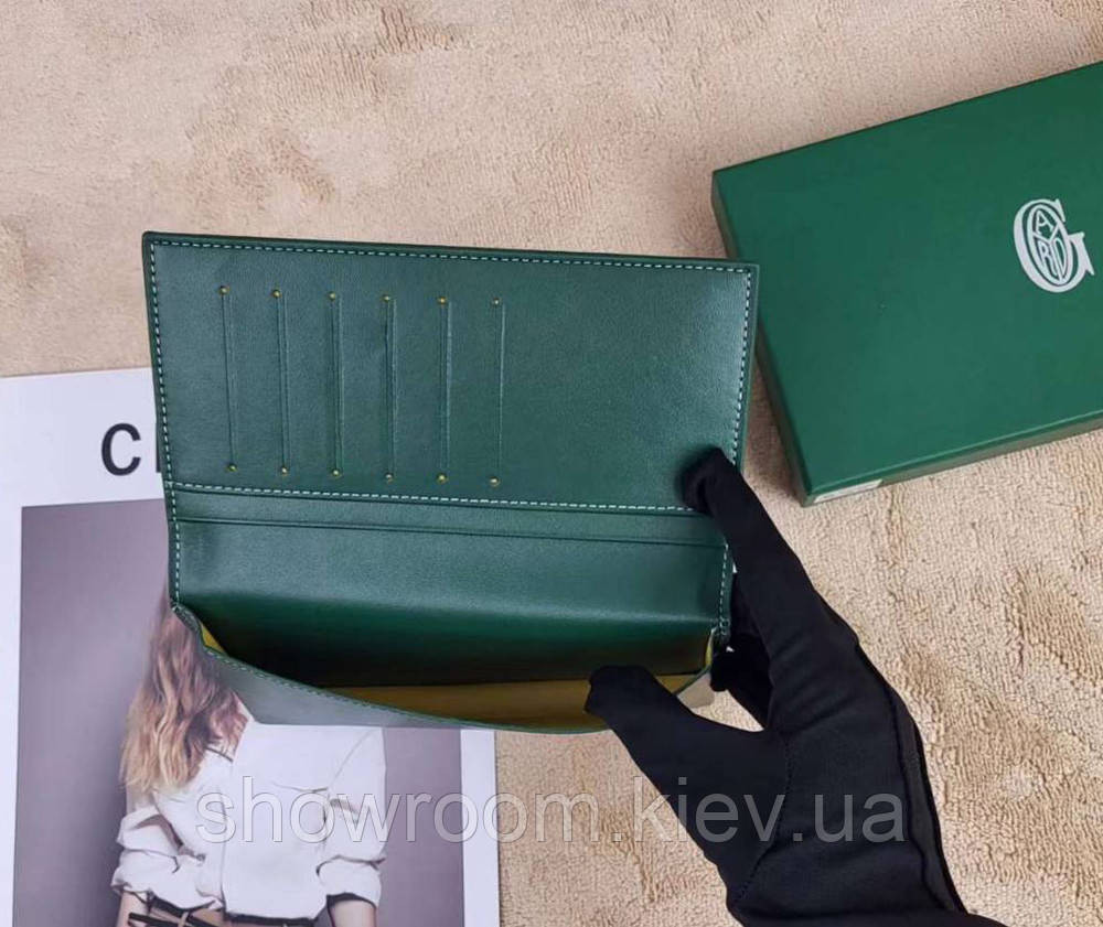 Чоловічий гаманець з відділенням для телефона Goyard (099) Lux green Київ - фото 5